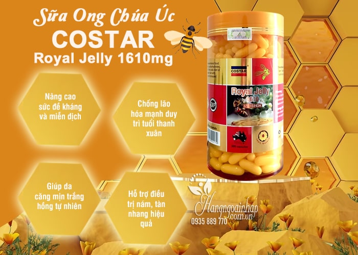 Sữa Ong Chúa Úc Costar Royal Jelly 1610mg 365 Viên - Chống lão hóa 3
