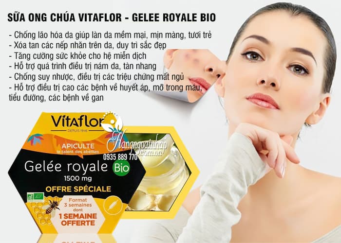 SỮA ONG CHÚA VITAFLOR - GELEE ROYALE BIO Của Pháp  1