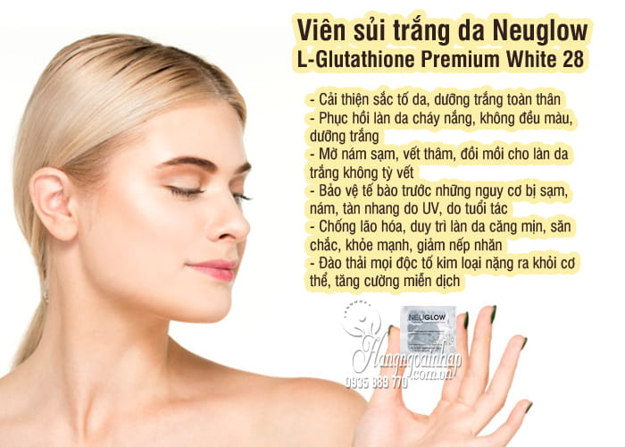 Viên sủi trắng da Neuglow L-Glutathione Premium White 28  3