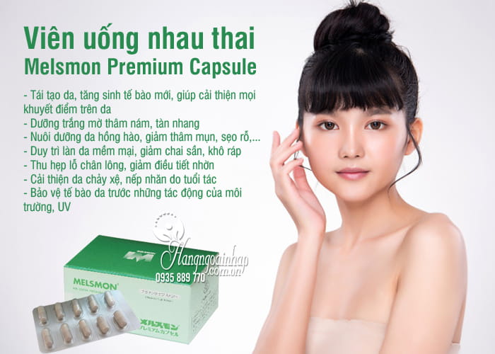 Viên uống nhau thai Melsmon Premium Capsule Nhật 120 viên 2