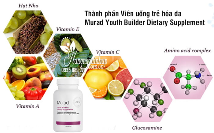 Viên uống trẻ hóa da Murad Youth Builder Dietary Supplement 120 viên 5