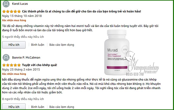 Viên uống trẻ hóa da Murad Youth Builder Dietary Supplement 120 viên 3