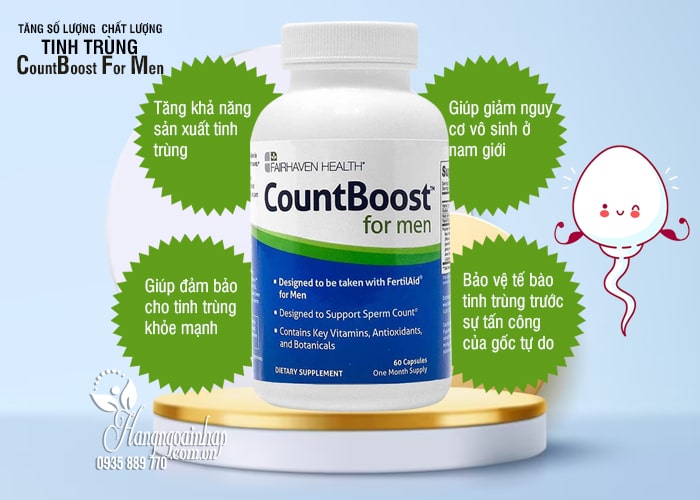 CountBoost For Men 60v tăng số lượng, chất lượng tinh trùng 89