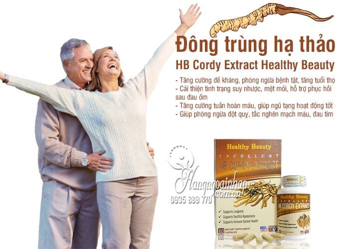 Đông trùng hạ thảo HB Cordy Extract Healthy Beauty 60 viên Mỹ 7