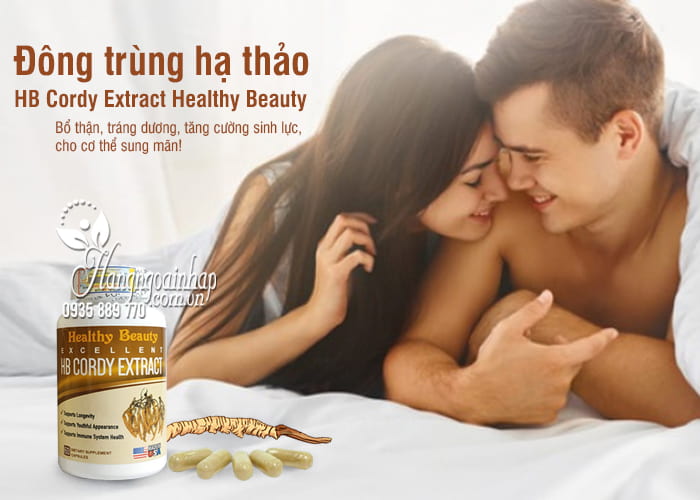 Đông trùng hạ thảo HB Cordy Extract Healthy Beauty 60 viên Mỹ 1