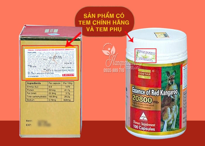 Viên uống hỗ trợ sinh lý nam  Essence Of Red Kangaroo 20800max 69