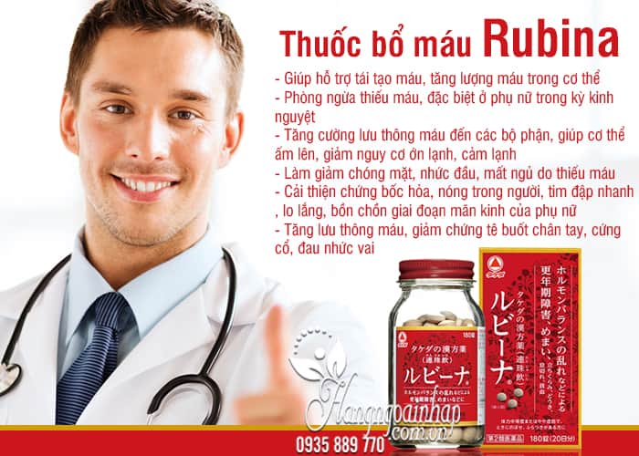 Viên bổ máu Rubina Nhật Bản hộp 180 viên chính hãng 5