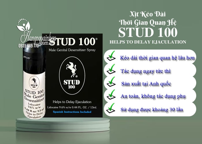Xịt kéo dài thời gian quan hệ Stud 100 Spray Delay For Men 56
