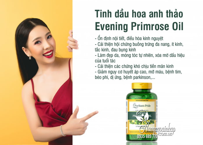 Tinh dầu hoa anh thảo Evening Primrose Oil 1300mg Mỹ 2