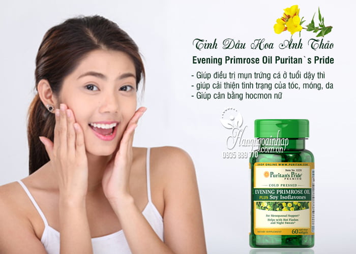 Tinh Dầu Hoa Anh Thảo Evening Primrose Oil 60 Viên Puritan`s Pride 1