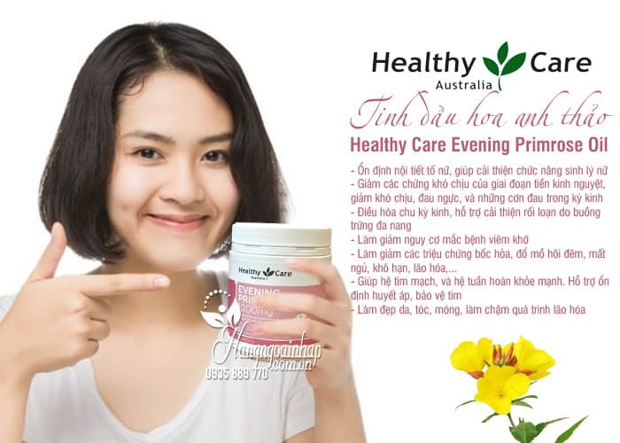 Tinh dầu hoa anh thảo Healthy Care Evening Primrose Oil 1000mg 6