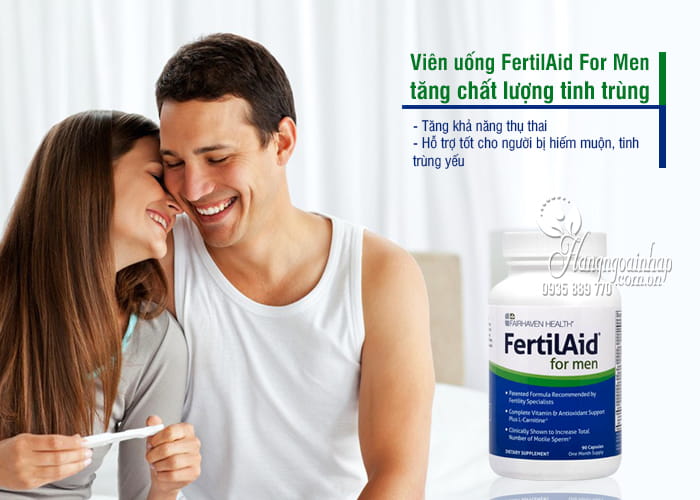 Viên uống FertilAid For Men tăng chất lượng tinh trùng 90 viên 4