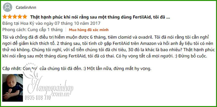 Viên uống FertilAid For Women 90 viên tăng khả năng thụ thai 8