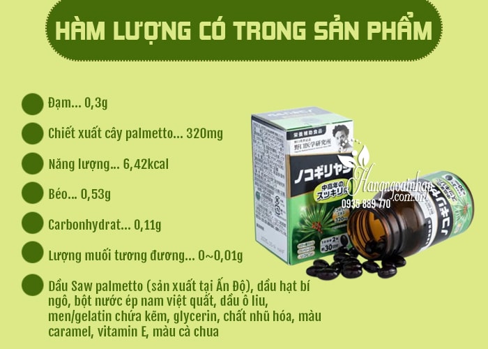 Viên uống hỗ trợ tuyến tiền liệt Saw Palmetto Noguchi Nhật Bản 56