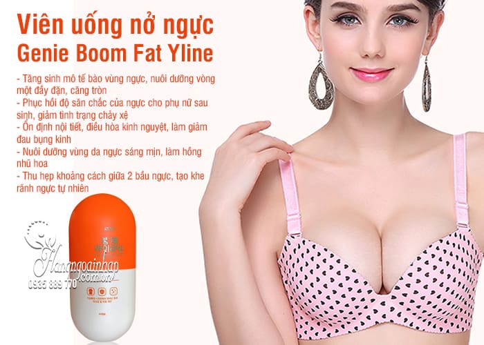 Viên uống nở ngực Genie Boom Fat Yline 60 viên Hàn Quốc 7