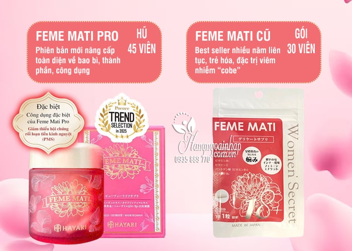 Viên uống phụ khoa Feme Mati Pro Hayari 45 viên Nhật Bản 67