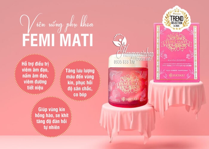 Viên uống phụ khoa Feme Mati Pro Hayari 45 viên Nhật Bản 89