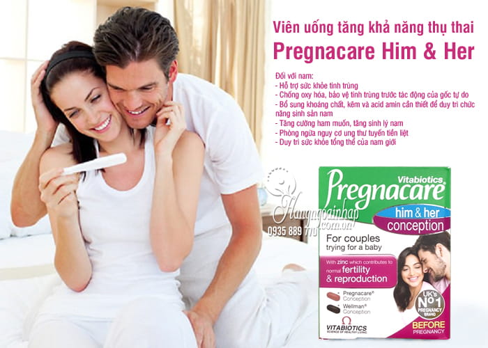 Viên uống tăng khả năng thụ thai Pregnacare Him & Her 60v 1