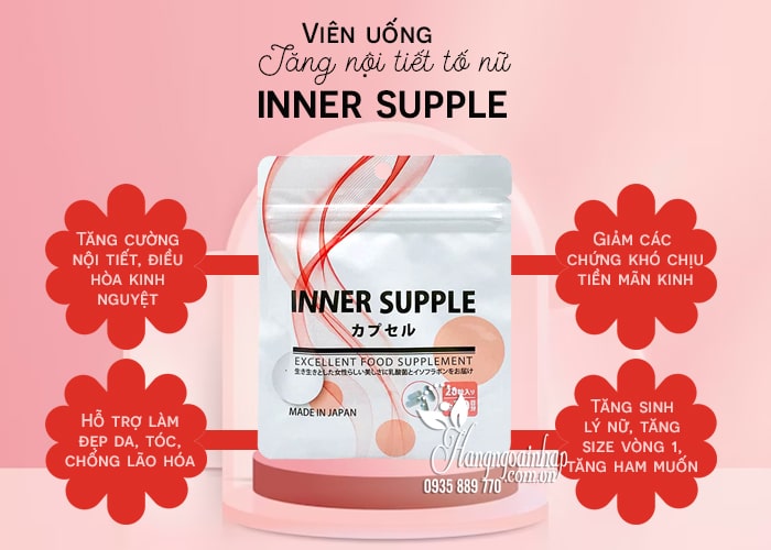 Viên uống tăng nội tiết tố nữ Inner Supple 20 viên của Nhật Bản 5