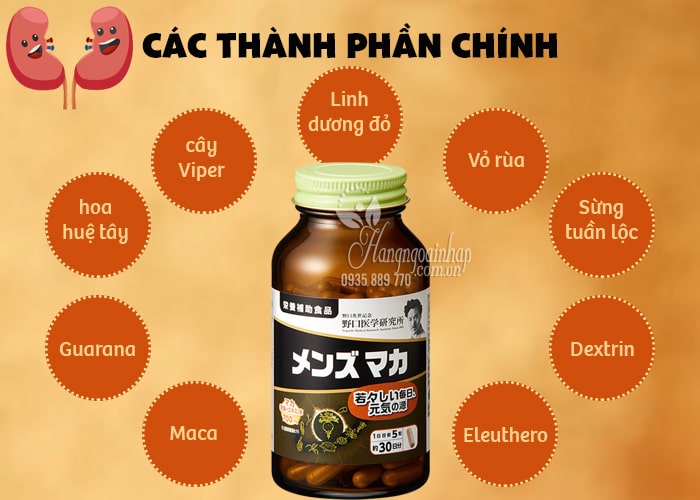 Viên uống tăng sinh lý nam Maca Noguchi 150 viên Nhật Bản 46
