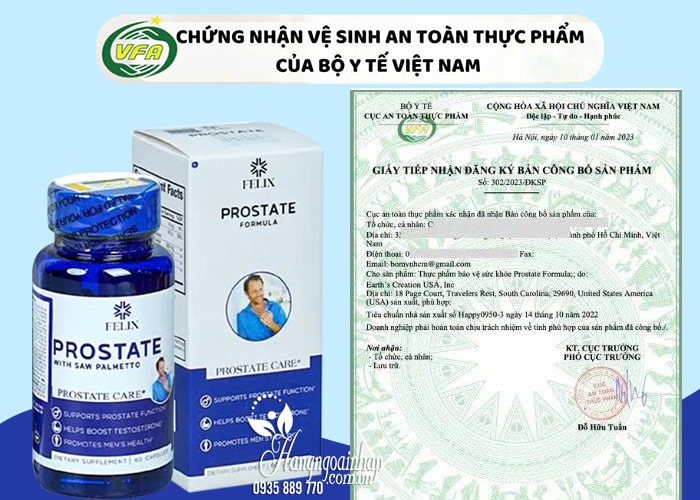 Viên uống tiền liệt tuyến Felix Prostate Formula 60 viên của Mỹ 69