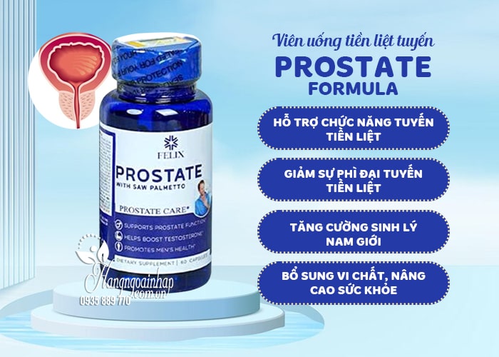 Viên uống tiền liệt tuyến Felix Prostate Formula 60 viên của Mỹ 57