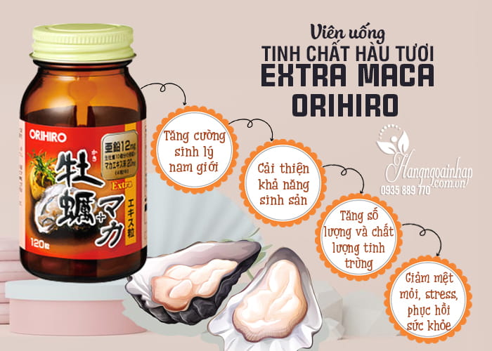 Viên uống tinh chất hàu tươi Extra Maca Orihiro 120 viên 5