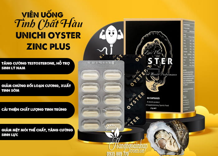Viên uống tinh chất hàu Unichi Oyster Zinc Plus 60 viên của Úc 56
