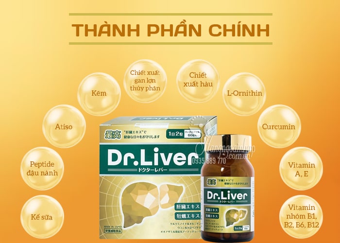 Thải độc gan Dr Liver Jpanwell Nhật Bản thành phần
