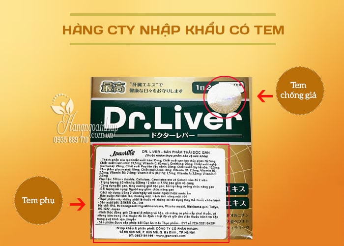 Bổ gan Dr Liver Jpanwell nhập khẩu chính hãng