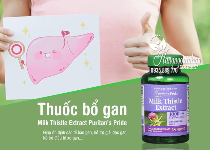 Thuốc bổ gan Milk Thistle Extract Puritan’s Pride 1000 mg 180 viên của Mỹ 2