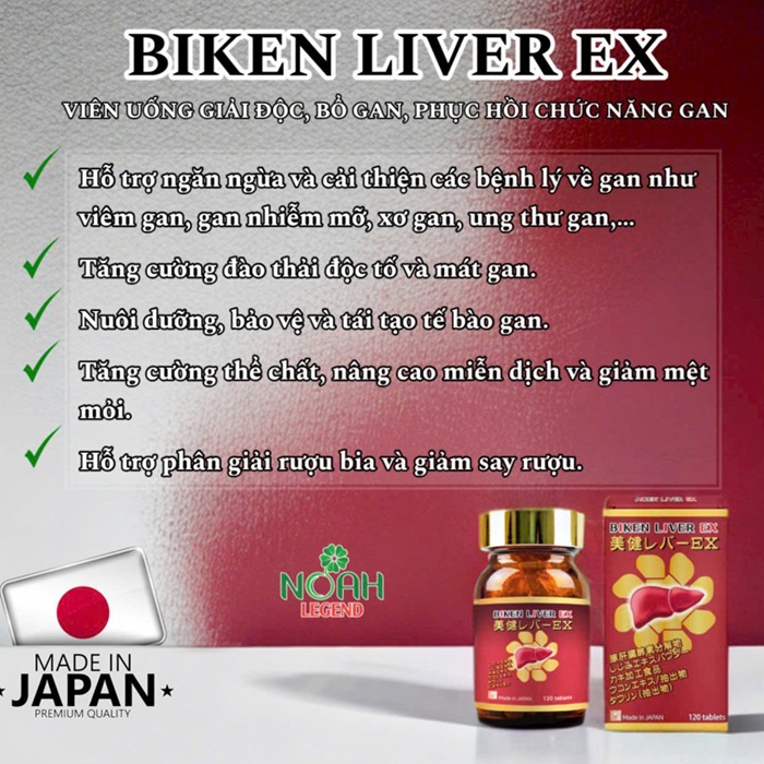 Công dụng của bổ gan Biken Liver EX Nhật Bản