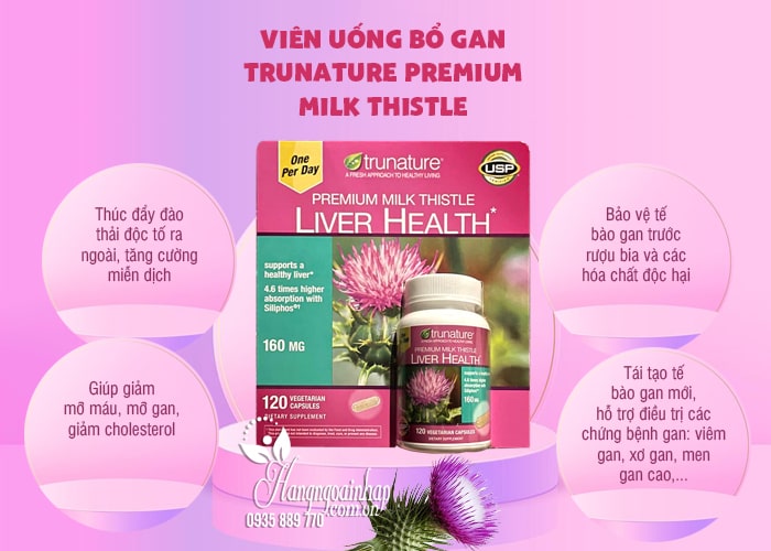 Viên uống bổ gan Trunature Premium Milk Thistle 120 viên 6