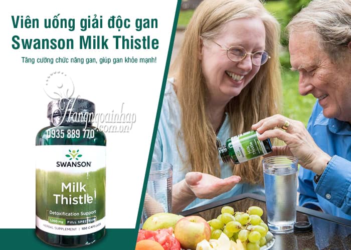 Viên uống giải độc gan Swanson Milk Thistle 1000mg của Mỹ 9