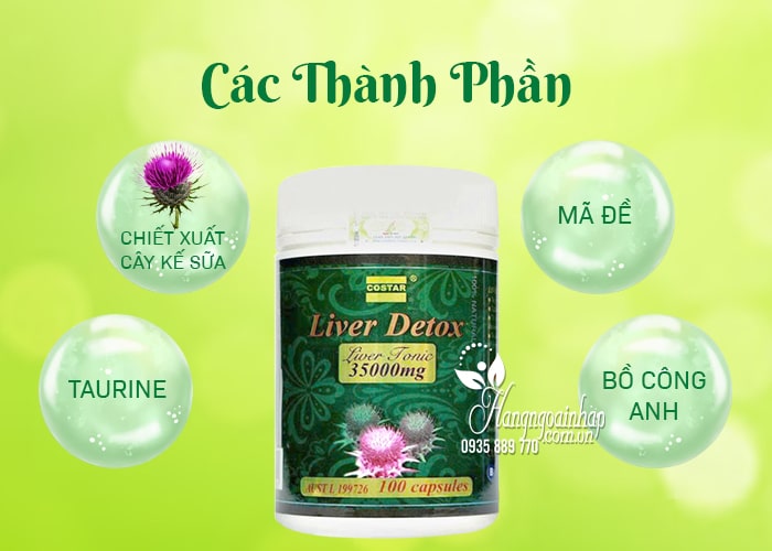 Viên uống thải độc gan Costar Liver Detox 35000mg 100 viên 69