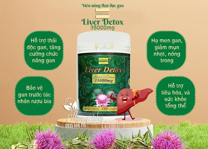 Viên uống thải độc gan Costar Liver Detox 35000mg 100 viên 9