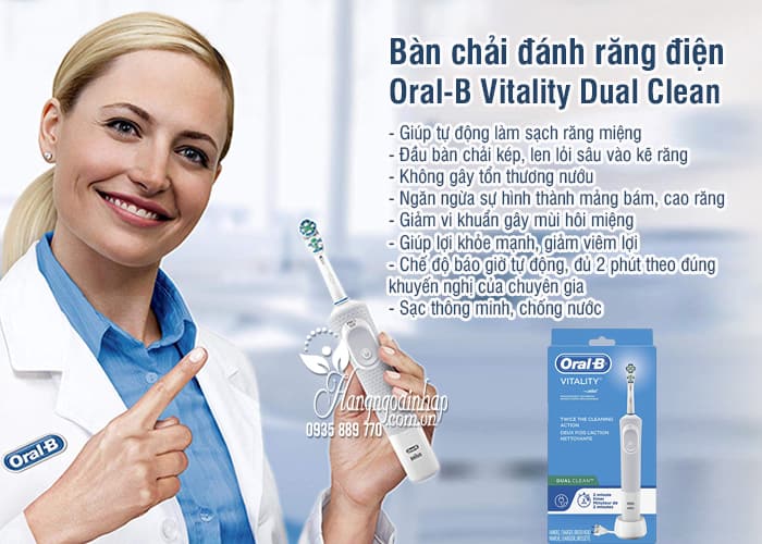 Bàn chải đánh răng điện Oral-B Vitality Dual Clean Mỹ 5