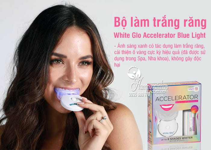 Bộ làm trắng răng White Glo Accelerator Blue Light của Úc 5