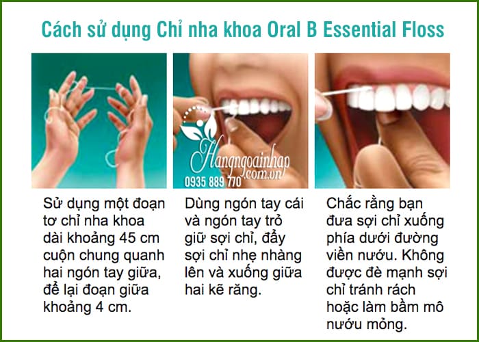 Chỉ nha khoa Oral B Essential Floss 50m của Mỹ 9