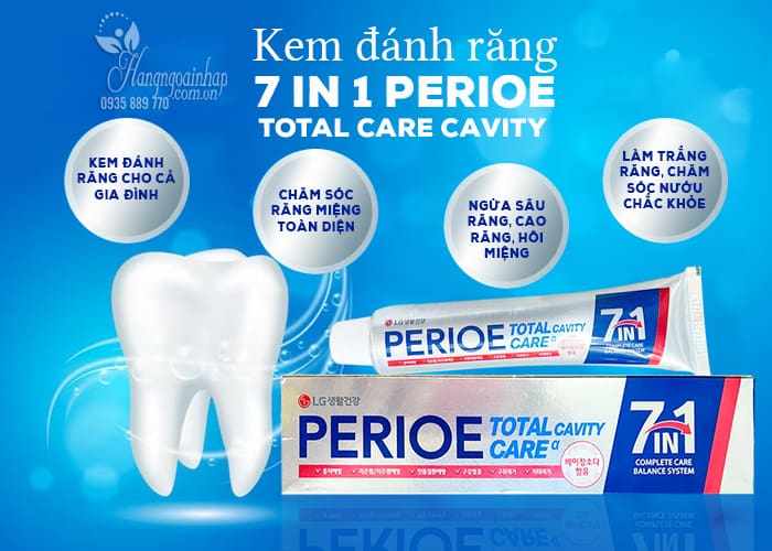 Kem đánh răng 7 in 1 Perioe Total Care Cavity Hàn Quốc 180g 3