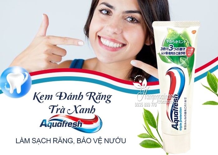 Kem Đánh Răng Aquafresh Trà Xanh 140g Của Nhật Bản 12