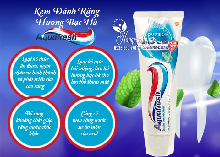 Kem Đánh Răng Aquafresh Triple Protection 140g của Nhật 4