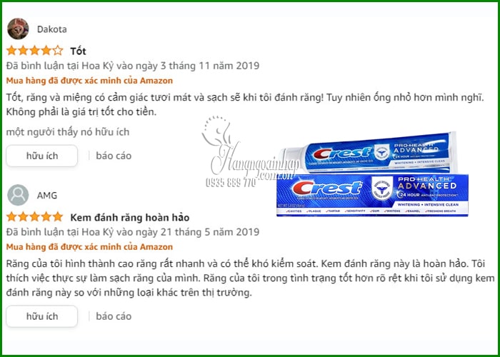 Kem đánh răng Crest Pro Health Advanced Whitening 164g 3