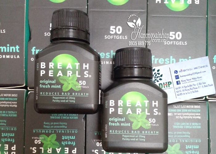 Viên uống ngậm thơm miệng Breath pearls hộp 50 viên của Úc 567