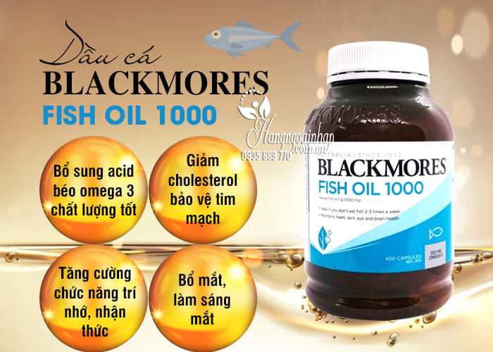 Dầu cá Blackmores Fish Oil 1000mg của Úc 400 viên 77