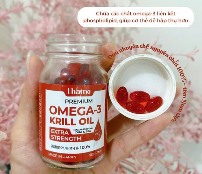 Dầu nhuyễn thể Lhamo Premium Omega-3 Krill Oil Nhật Bản 12