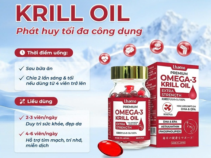 Dầu nhuyễn thể Lhamo Premium Omega-3 Krill Oil Nhật Bản 9