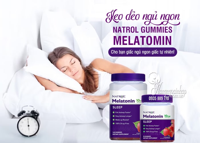 Kẹo dẻo ngủ ngon Natrol Gummies Melatonin 10mg vị dâu của Mỹ 66