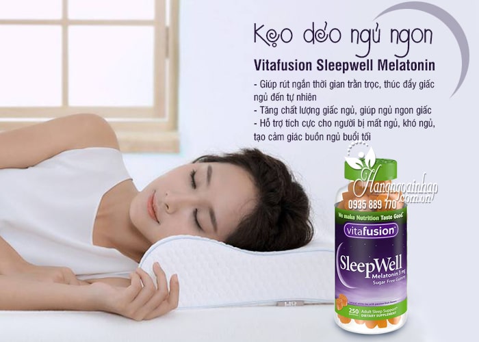 Kẹo dẻo ngủ ngon Vitafusion Sleepwell Melatonin 3mg của Mỹ 6
