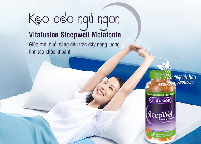 Kẹo dẻo ngủ ngon Vitafusion Sleepwell Melatonin 3mg của Mỹ 1